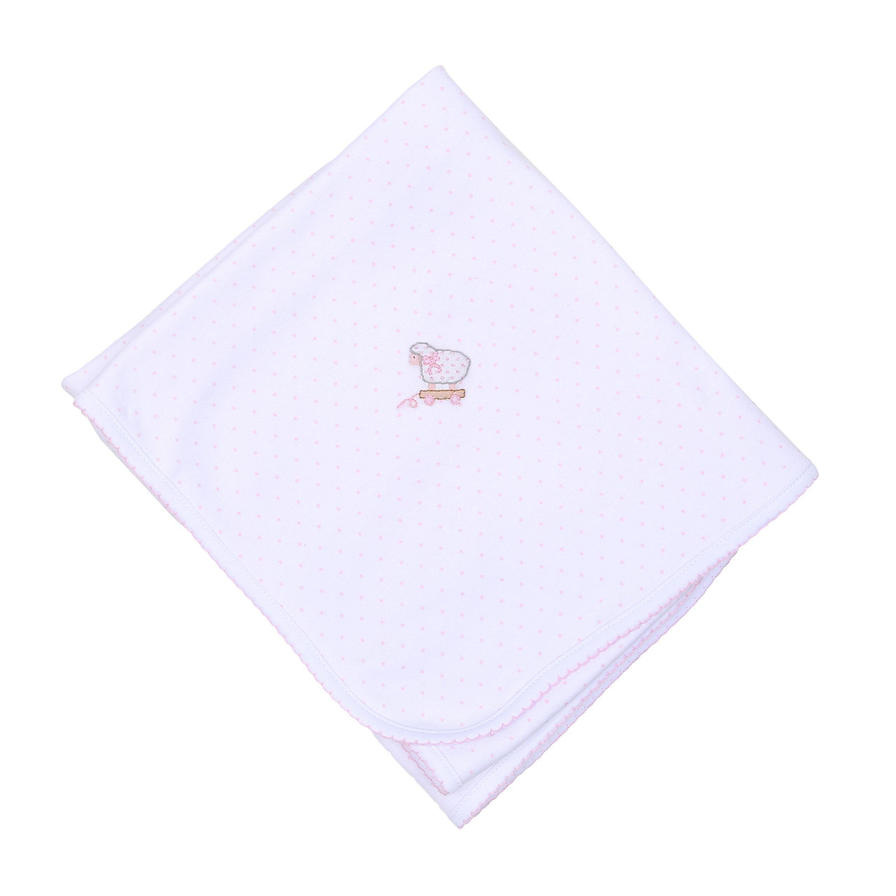 Magnolia Baby Darling Lambs Emb Receiving Blanket 5274-52 5010