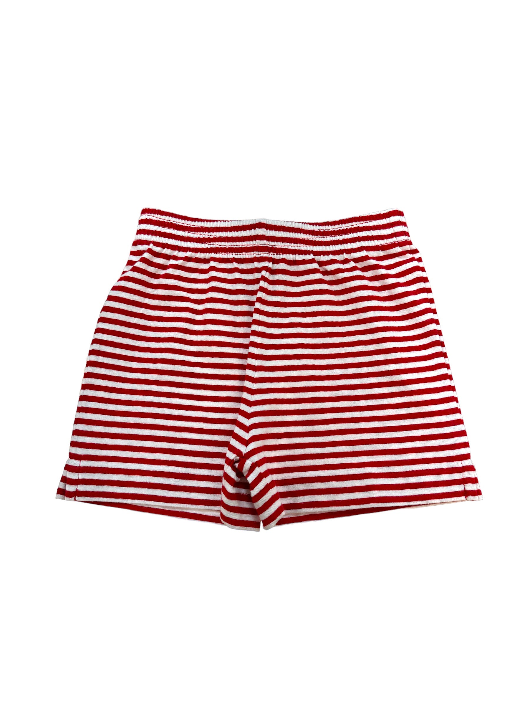 Luigi N Jersey Stripe Boys Shorts W/Slit Deep Red/White SH097-224 5012