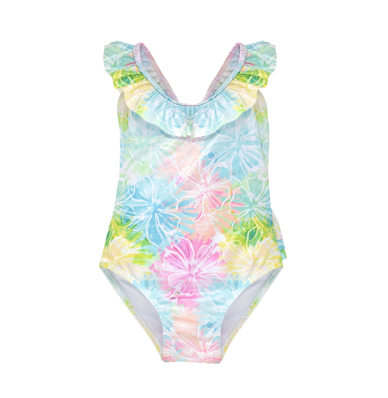 Flap Happy UPF 50 Mindy Crossback Swimsuit Hibiscus Blooms 5012