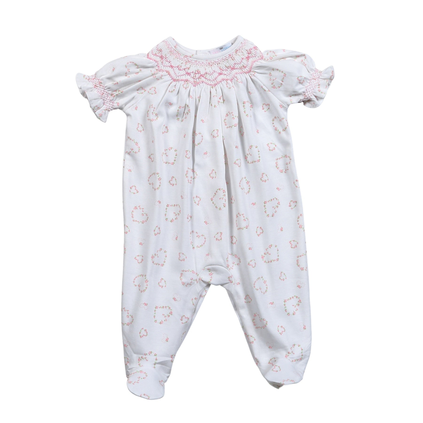 Baby Loren Sweetheart Roses Pima Hand Smocked Footie SHR-614 5101