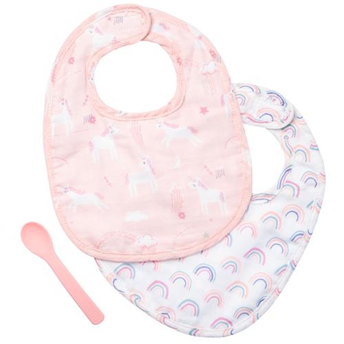 Stephen Joseph Muslin Bib and Spoon Set