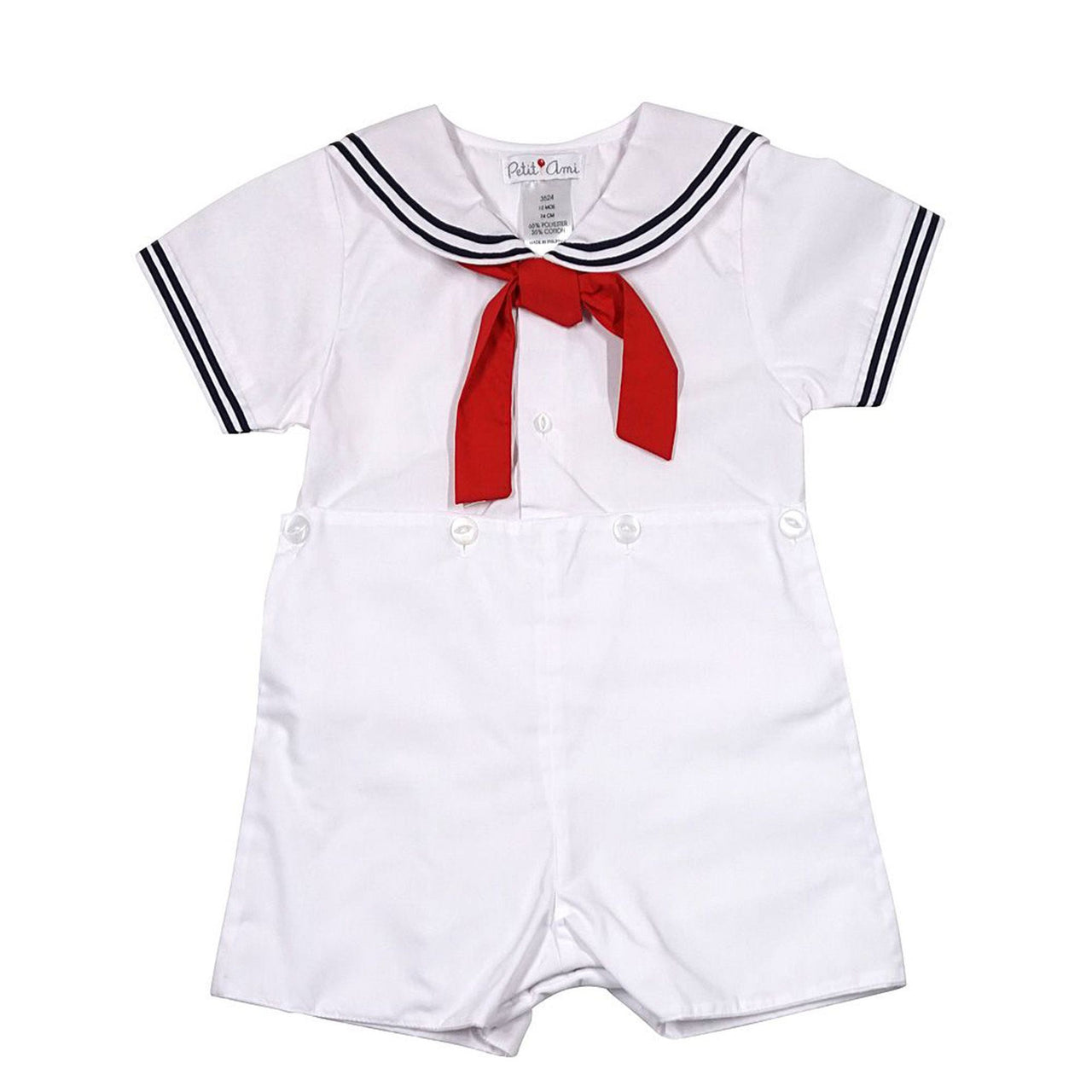 Petit Ami 2pc Bobby Suit W/Midi Braid ( Sailor ) White/Navy 2576/3524 5101