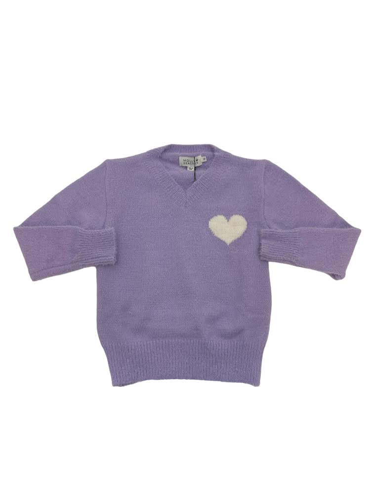 Molly Bracken Girls Knitted Sweater W/Heart Mauve MMLA1373BN 5008