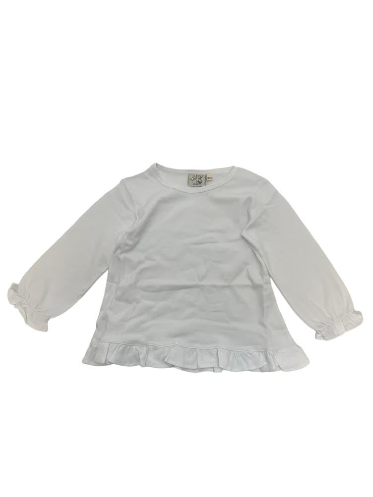 Luigi L/S Ruffle Cuffs White Swing Top ITS132-01 5007