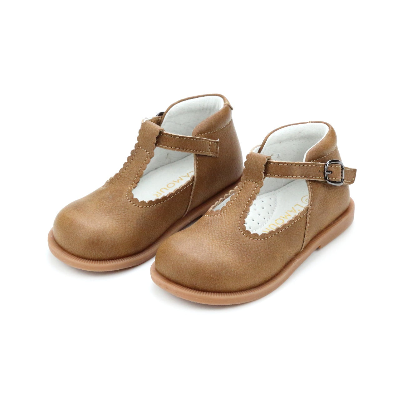 L'Amour Lucille Scalloped Flat in French Blue