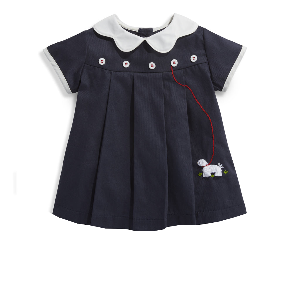 Bella Bliss Embroidered Sheepdog Dress Navy S23M202 5008