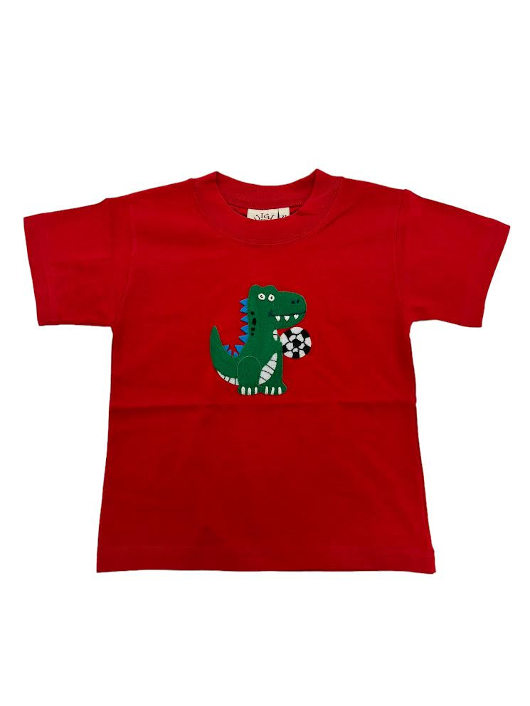 Luigi Boys S/S T-Shirt T-Rex W/Soccer Ball Deep Red T001-12638 5012