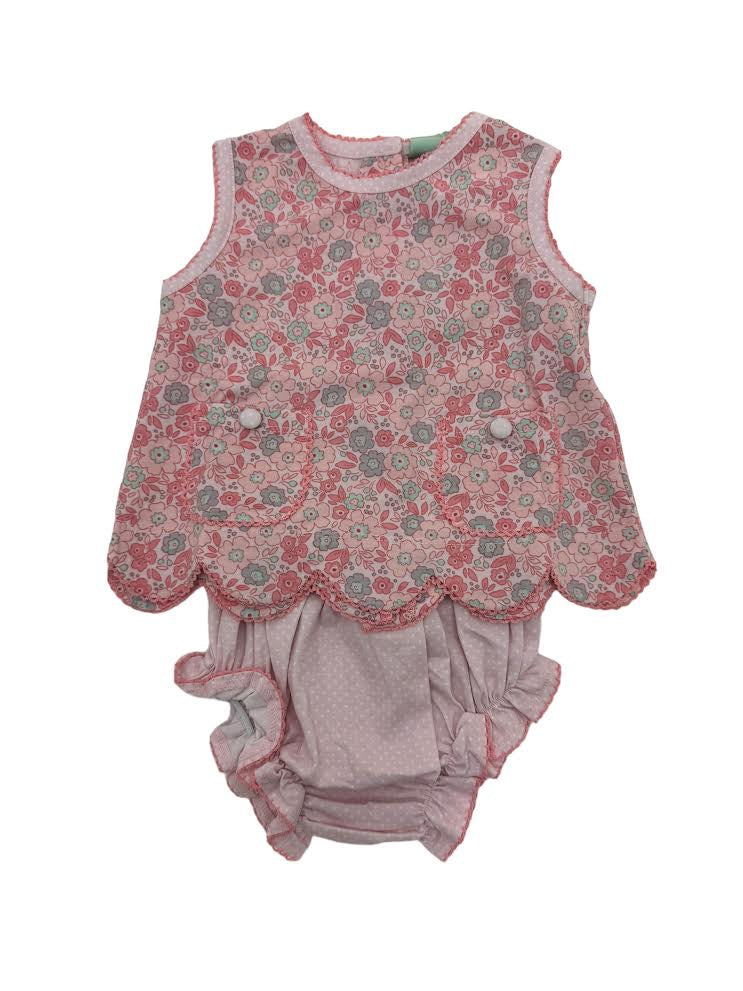 Sage & Lilly Pink Floral Scallop Bloomer Set 8307 5101