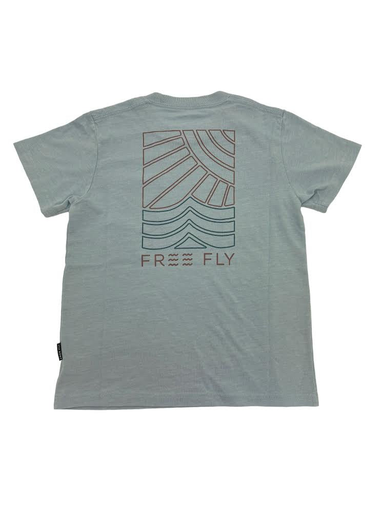 Free Fly Youth Sun & Surf Pocket Tee Heather Cays Blue YGRSS 5102