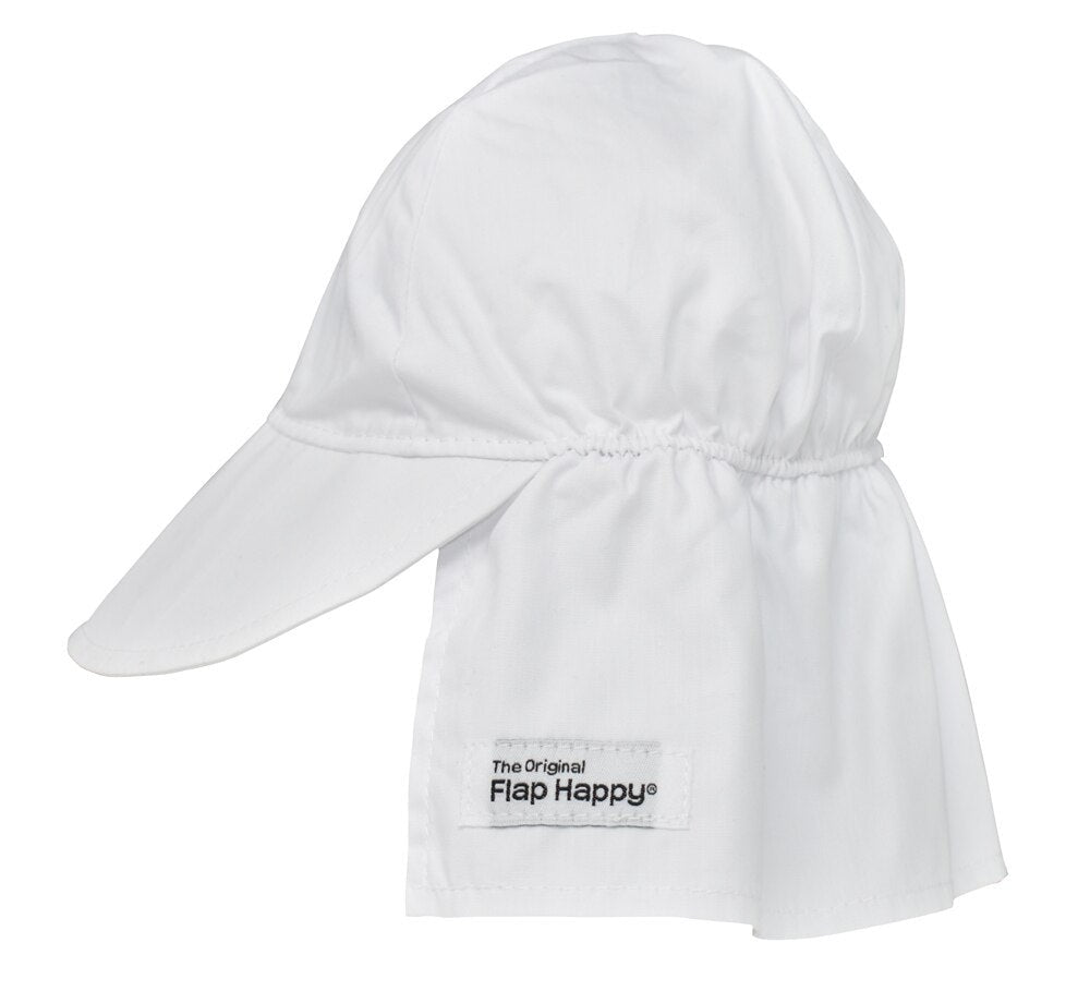 Flap Happy White UPF 50 Original Flap Hat W/O Ties LFH1 5002