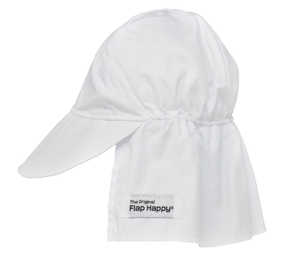 Flap Happy White UPF 50 Original Flap Hat W/O Ties LFH1  5002