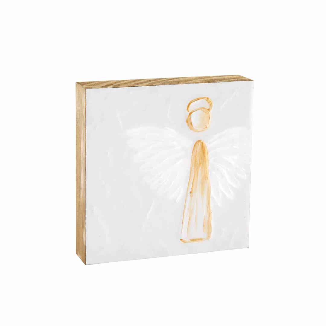 Mud Pie Angel Block Plaque
