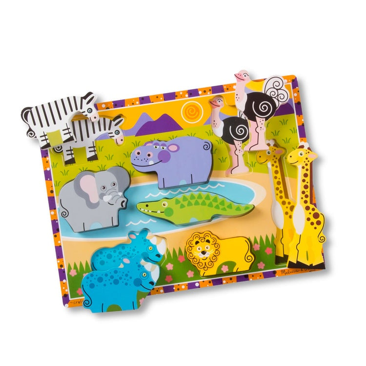 Melissa & Doug Safari Chunky Puzzle - 8 Pieces