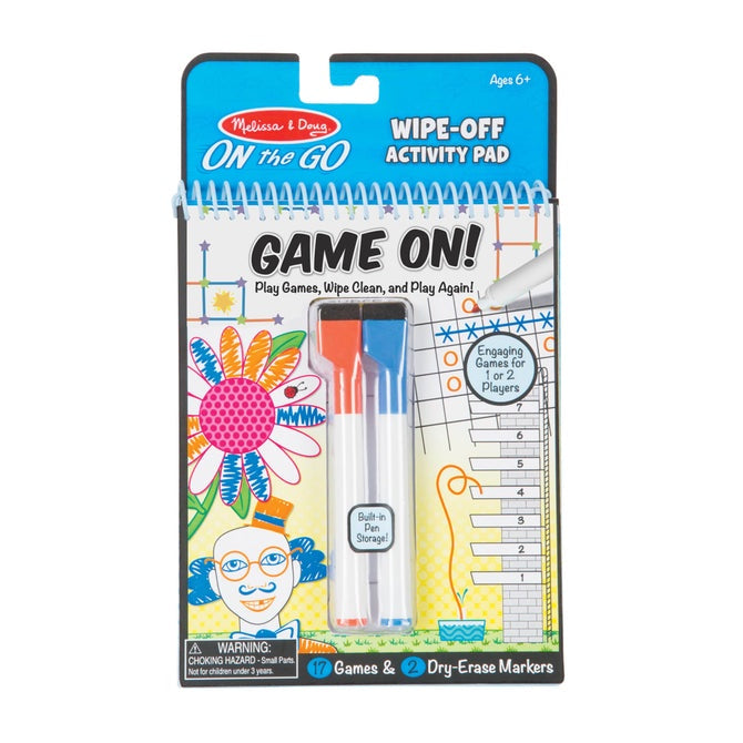 Melissa Doug On the Go Write-On / Wipe-Off Activity Games Pad