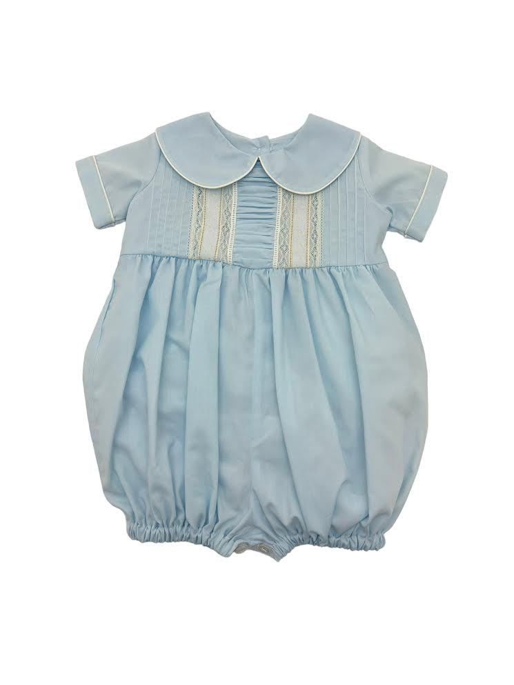 Treasured Memories Blue Boy Bubble W/Ecru Lace & Beading S502 5102