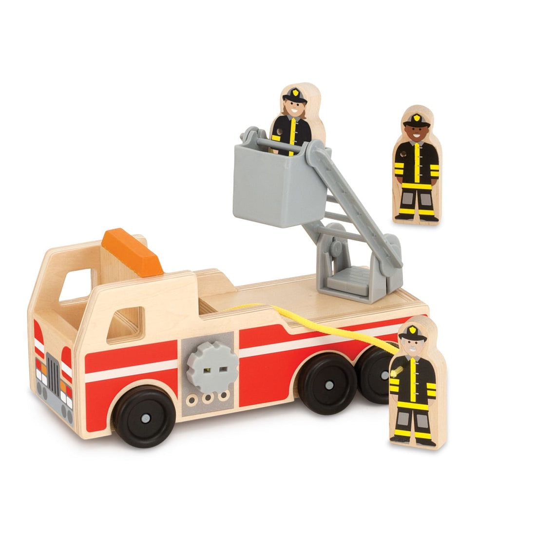 Melissa & Doug Classic Wooden Fire Truck Play Set