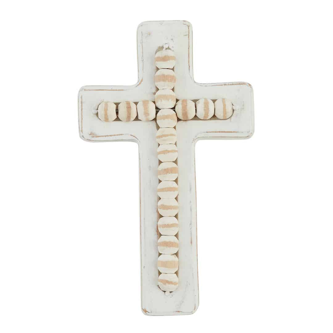 Mud Pie Beaded Wood Cross