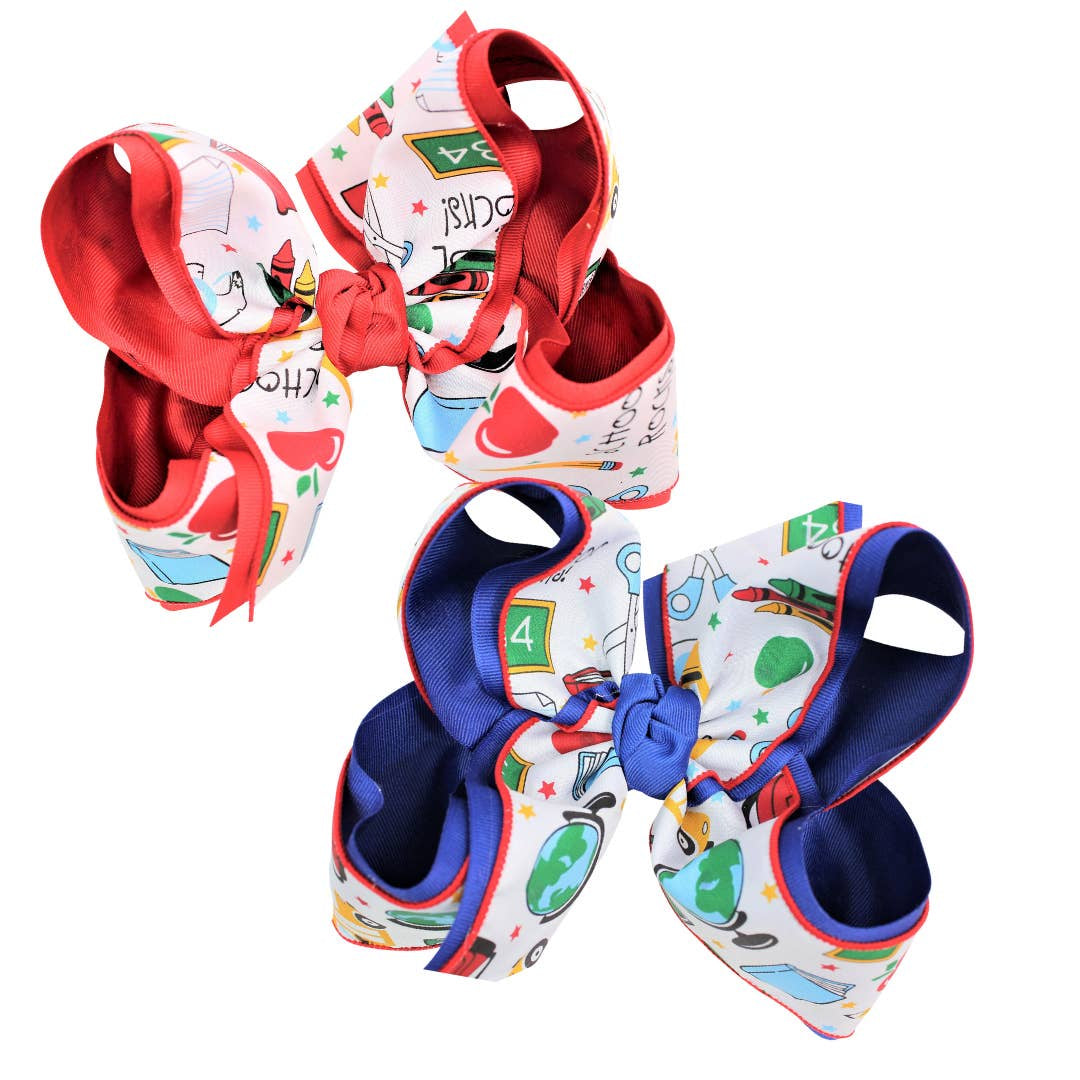 Beyond Creations Back To School Huge (XL) 5.5" Bow on 2.25" Ribbon
