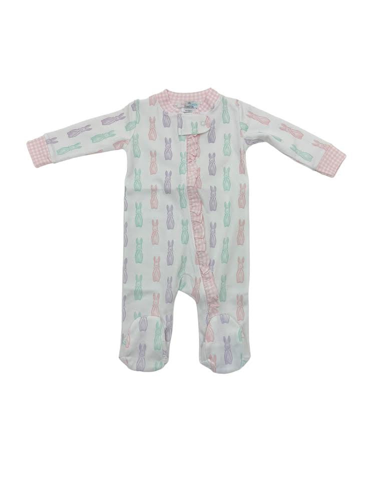 Baby Loren Easter Bunnies Pima Zipper Footie 5101