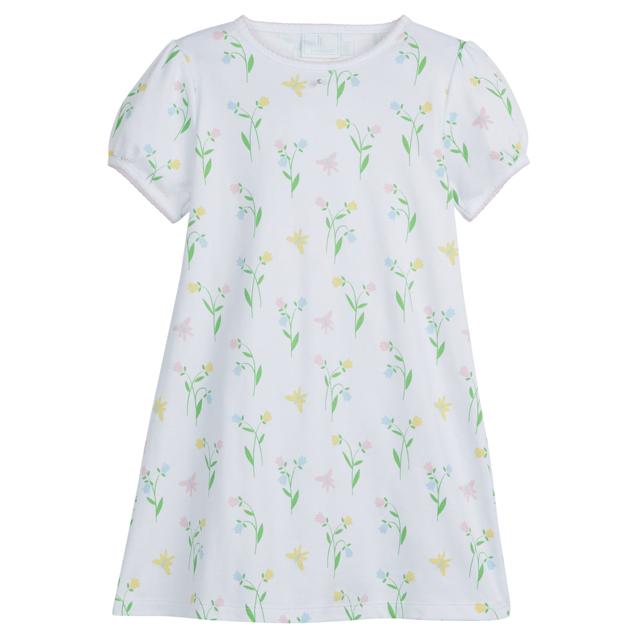 Little English Printed T-Shirt Dress Butterfly Garden S7GD07 5101