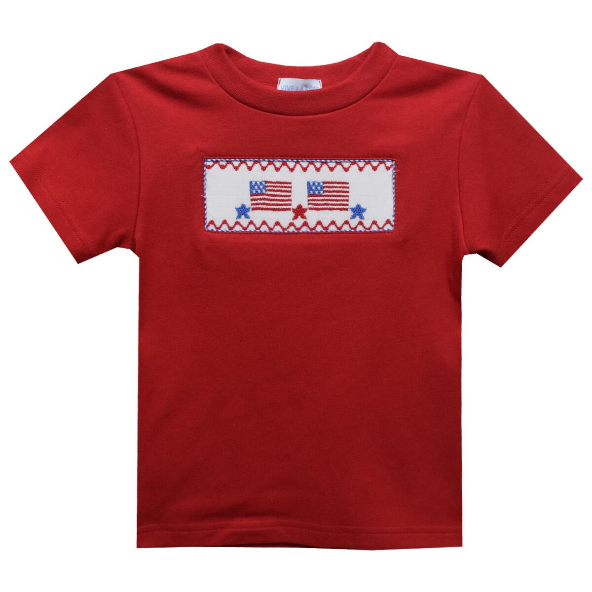 Vive La Fete 4th of July Smocked Red Boys Tee  5103