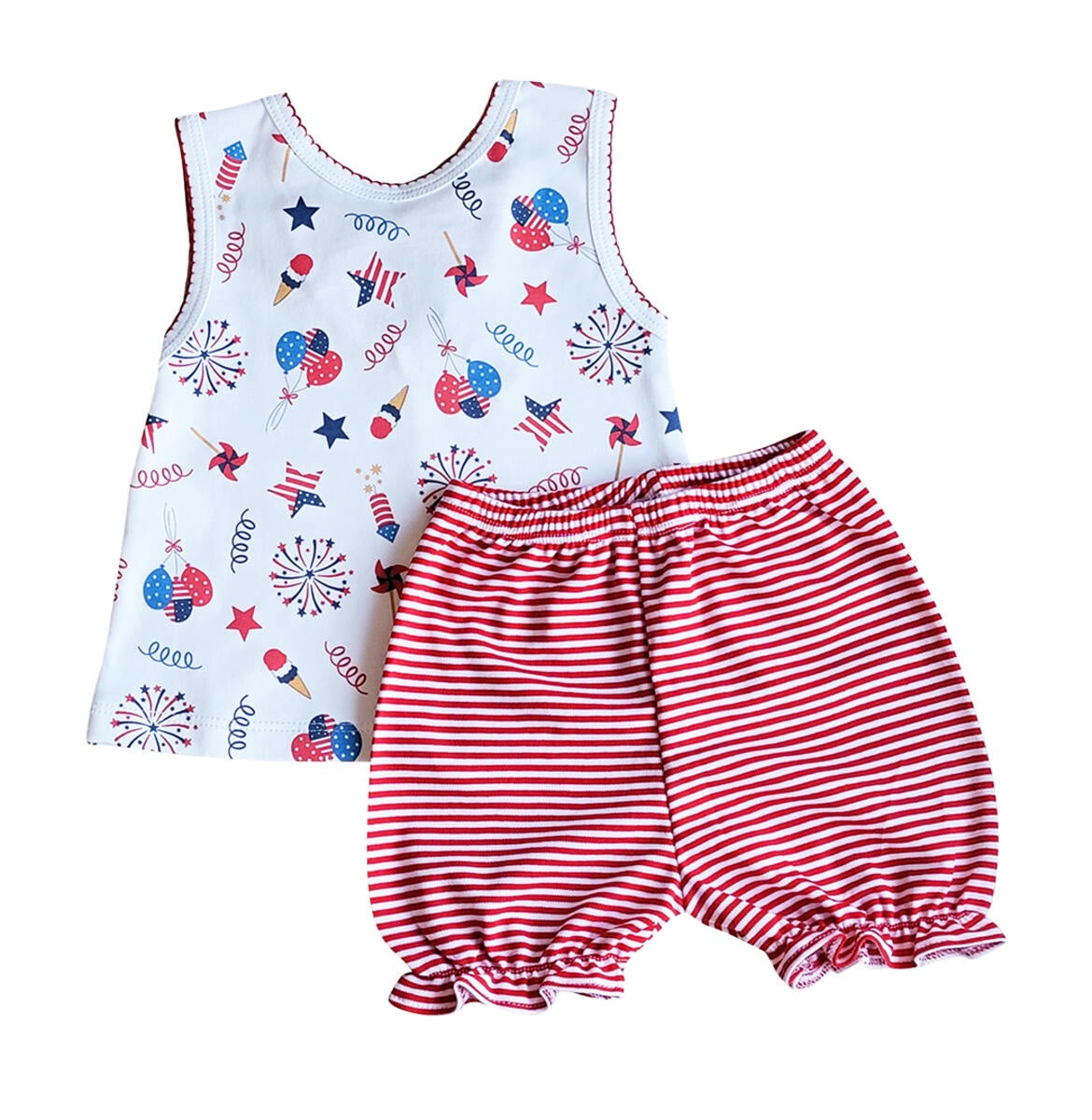 Marco & Lizzy 4th of July Print Baby Girl Diaper set Pima Cotton IF0013S2 51040