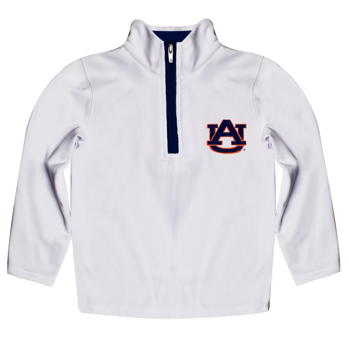 Vive La Fete Auburn University Tiger Hand Sketched Impressions Artwork White Quarter Zip Pullover NAU1_STQZ10IM 5205