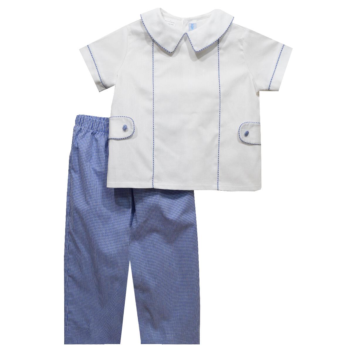 Vive La Fete Boys Pant Set W/Short Sleeve White Shirt 5106