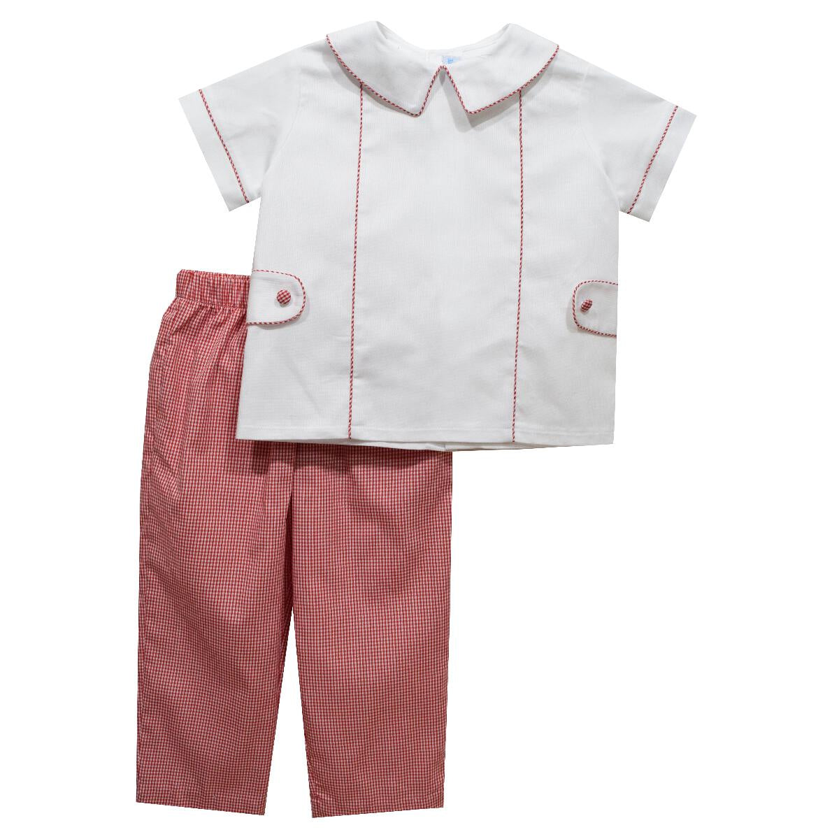 Vive La Fete Boys Pant Set W/Short Sleeve White Shirt 5106