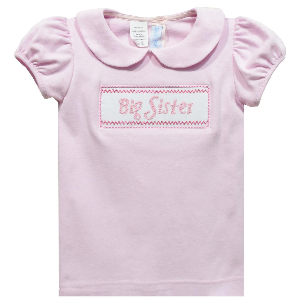 Vive La Fete Big Sister Smocked Pink Knit S/S 5111