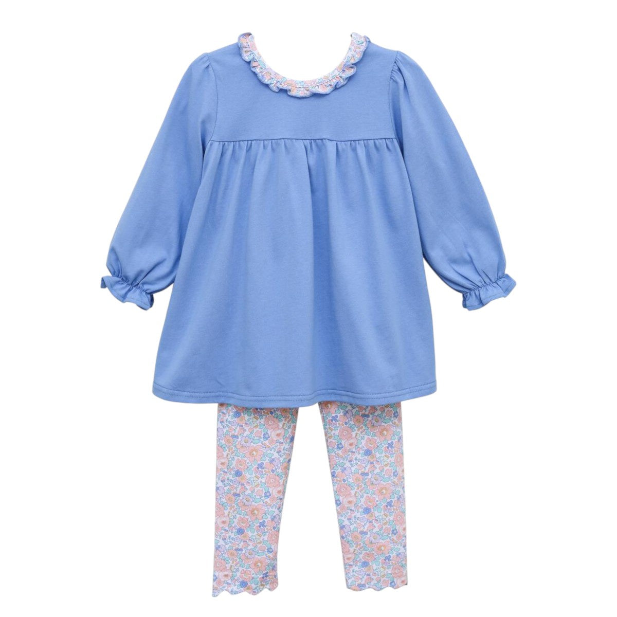 Trotter Street Kids Frankie Floral Ruffle Collar Pants Set 5107