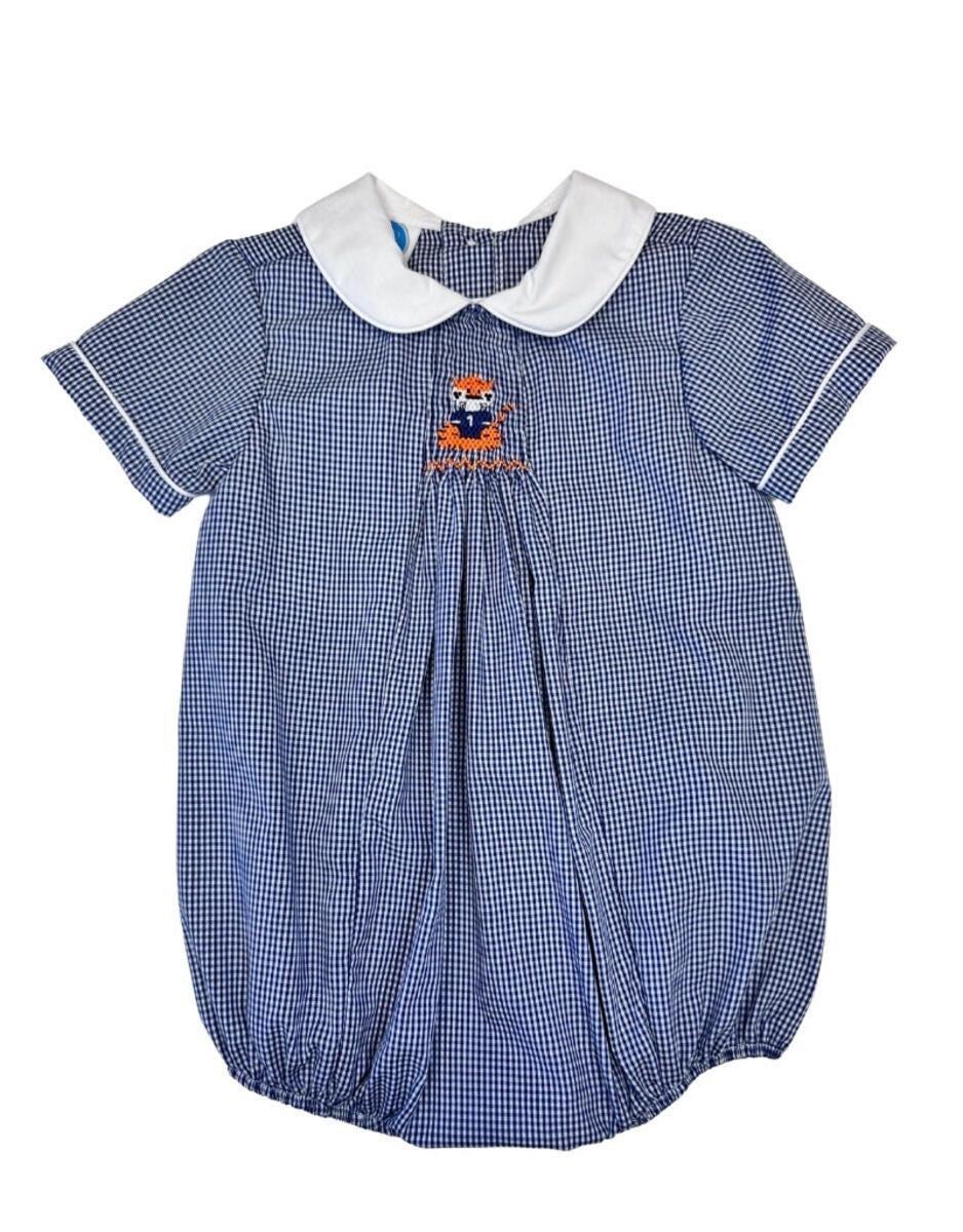 Krewe Kids Navy Tiger Smocked Bubble 5107