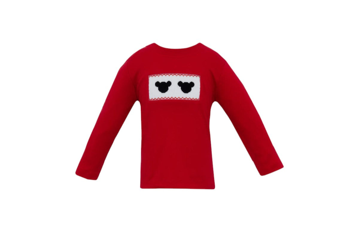 Anavini Mickey Boy's Red Solid Knit Boy's T-Shirt L/S 308P-AF24 5106