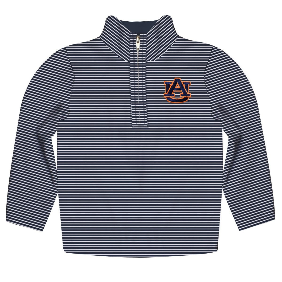 Vive La Fete Tigers Embroidered Navy Stripes Quarter Zip Pullover NAU1_STQP15 5205