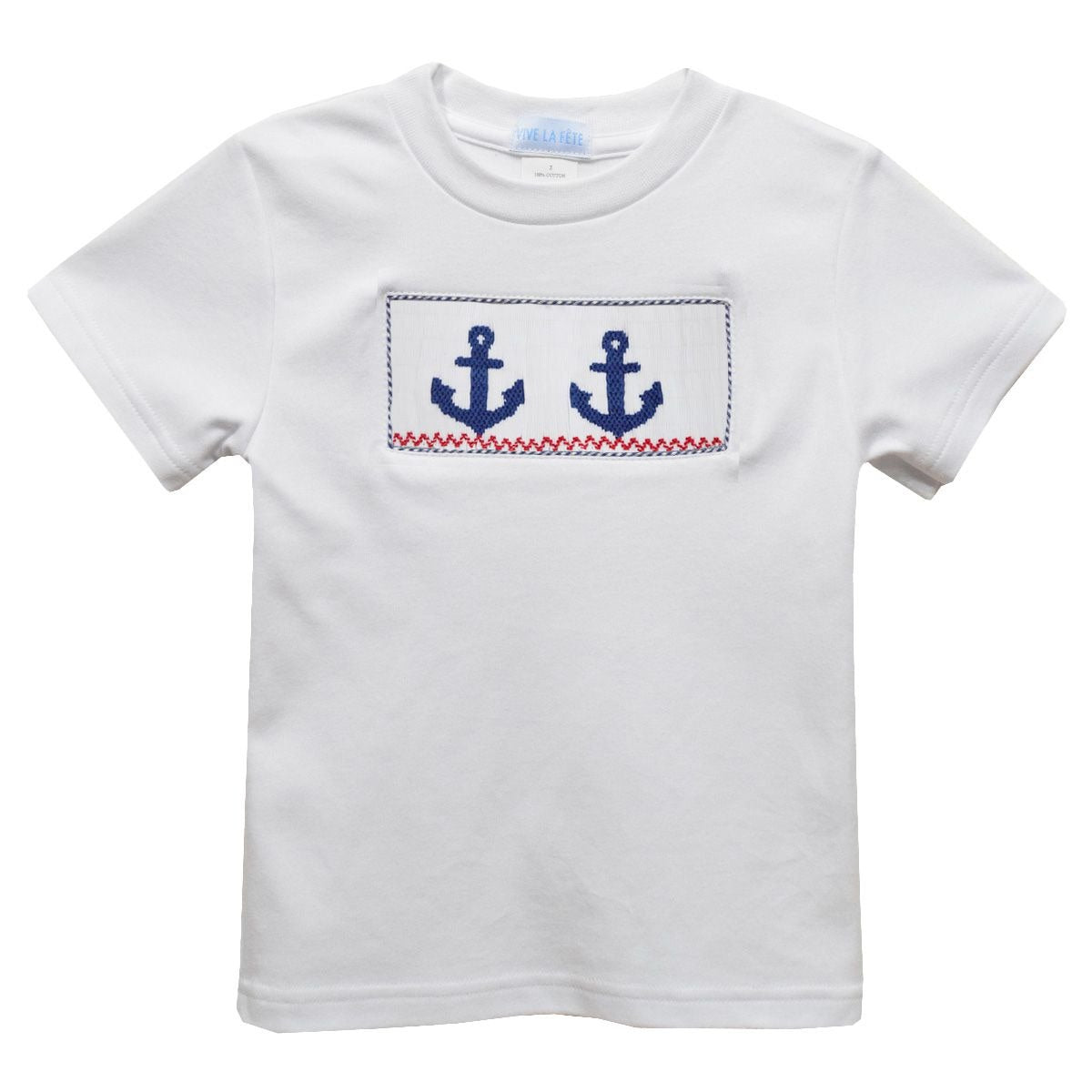 Vive La Fete Anchors Smocked Knit Short Sleeve Boys Tee shirt 5201