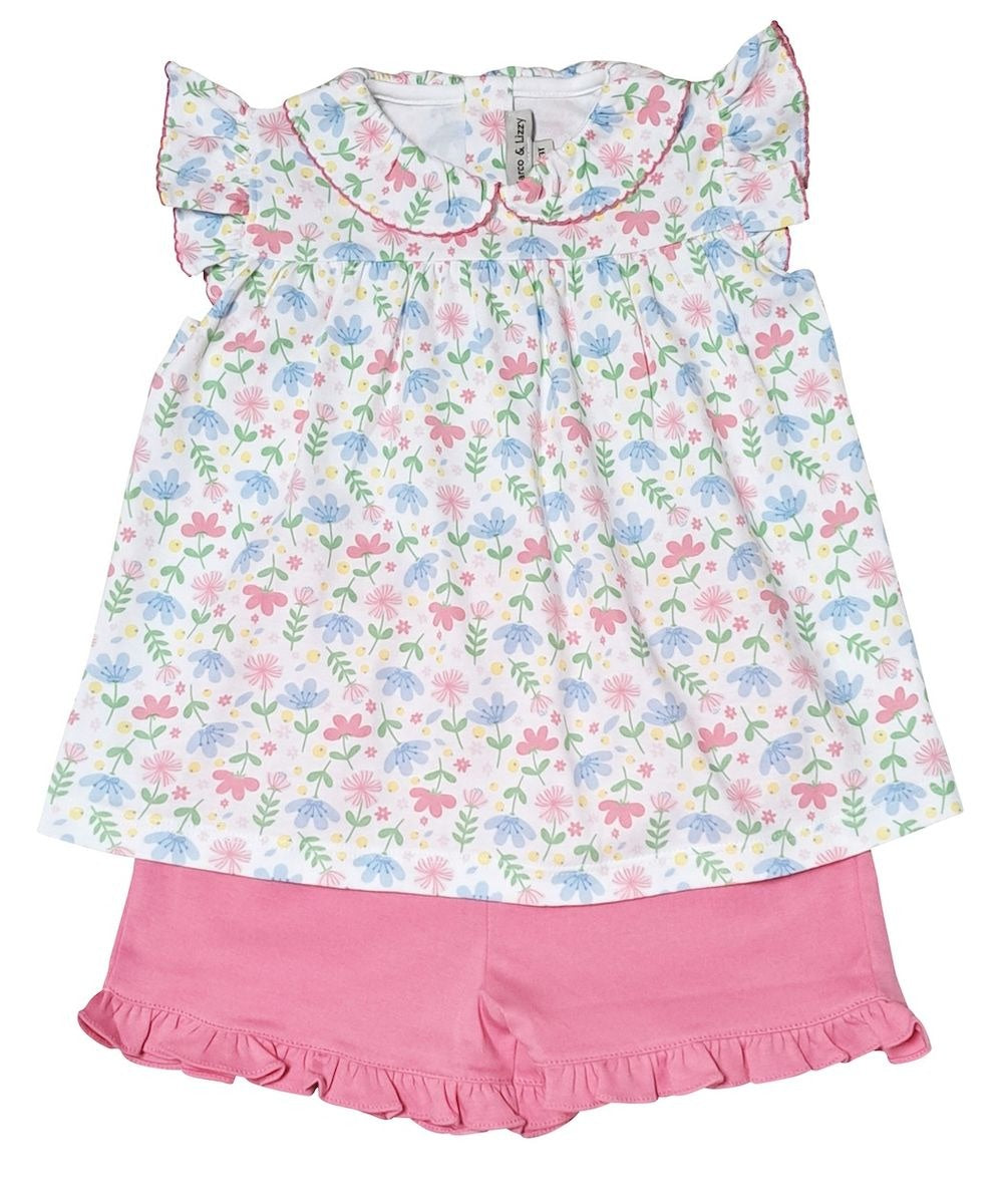 Marco & Lizzy Girl's Short set Palm Beach Collection Pima Cotton M-24-168 5202