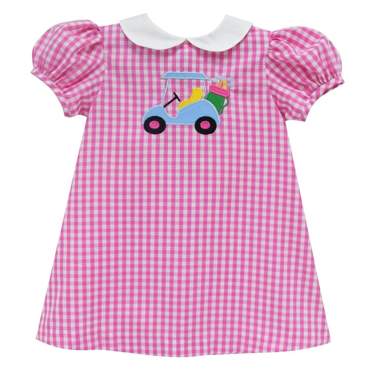 Vive La Fete  Golf Cart App  Medium Pink Check Dress  5201