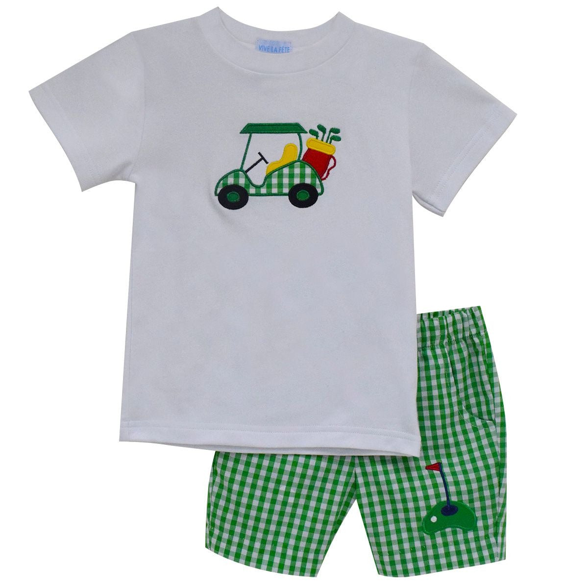 Vive La fete Golf Cart App White Tee & Shorts 5202