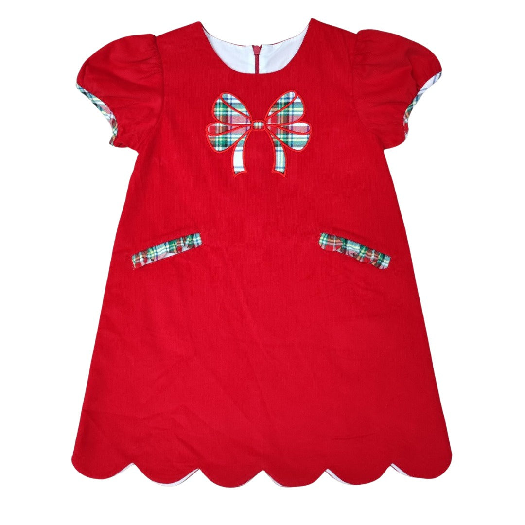 Whimsy Bay Christmas Plaid Claire Bow Dress WBF25-128 5207