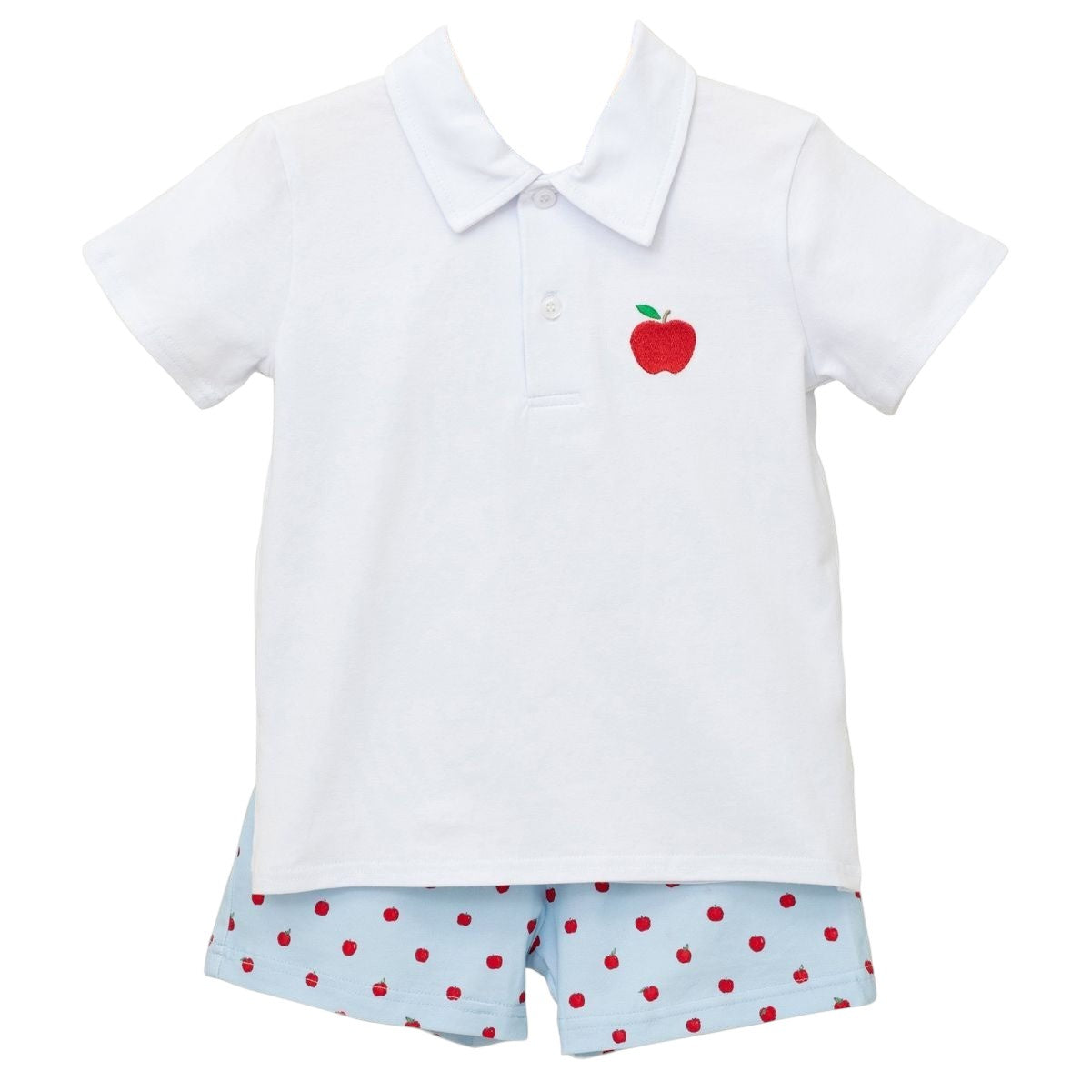 Trotter Street Kids Apple Print Polo Short Set TSK-02517 5206