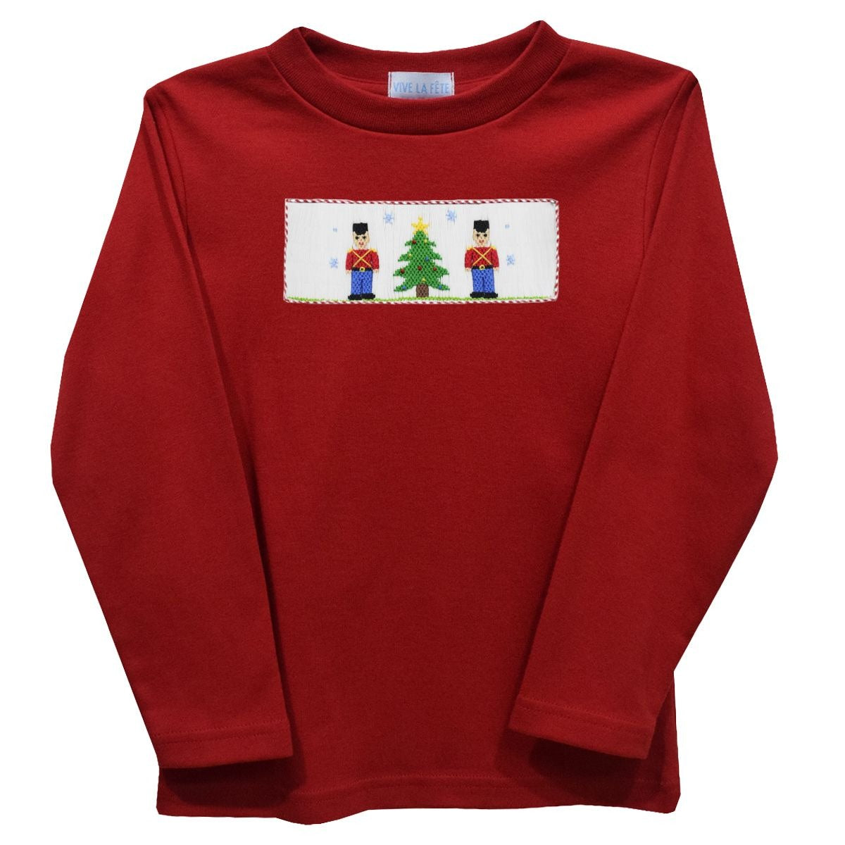 Vive La Fete Nutcracker Smocked Red Knit Long Sleeve Boys 5205