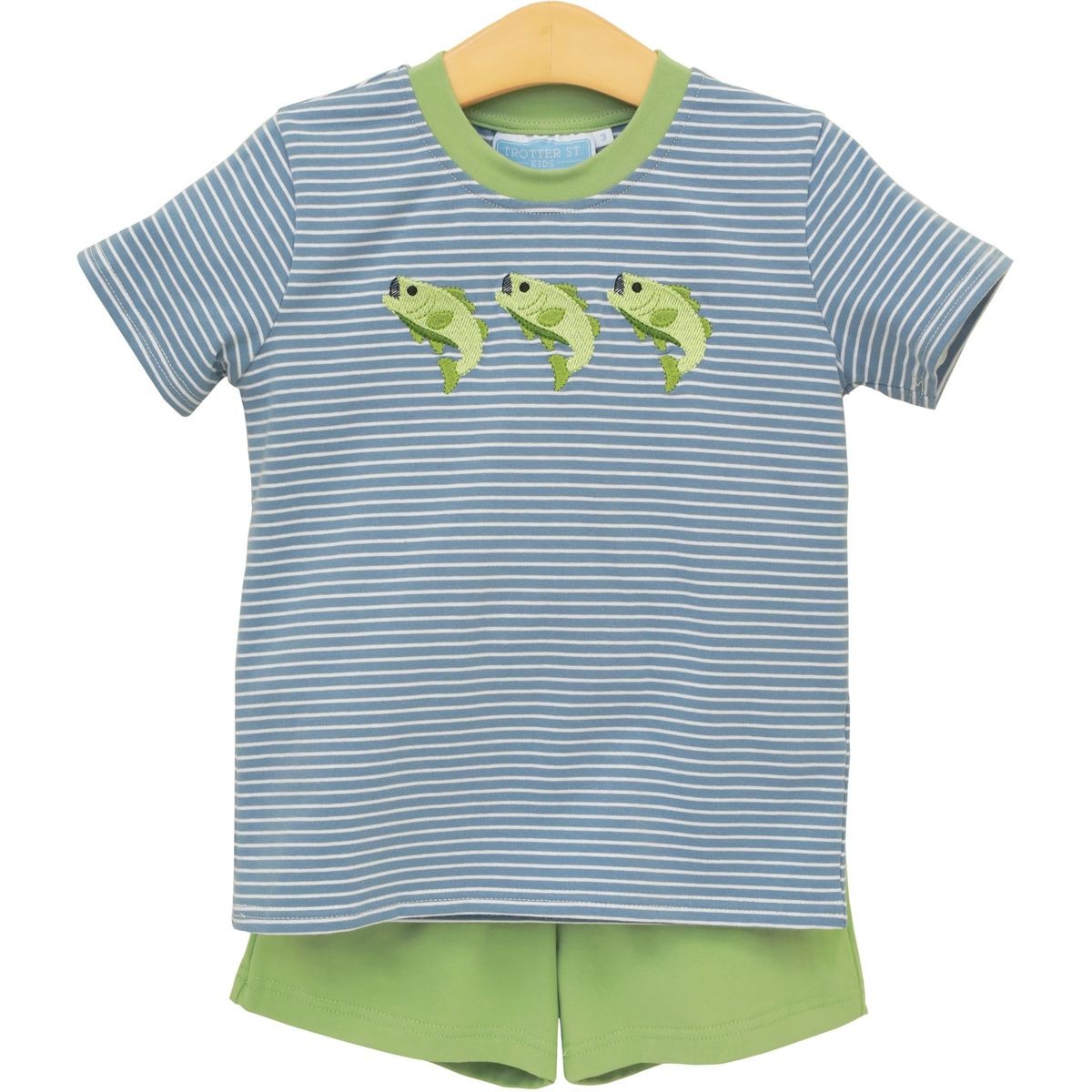 Trotter Street Kids Hooked on Fishing Short Set TSK-02718 5301