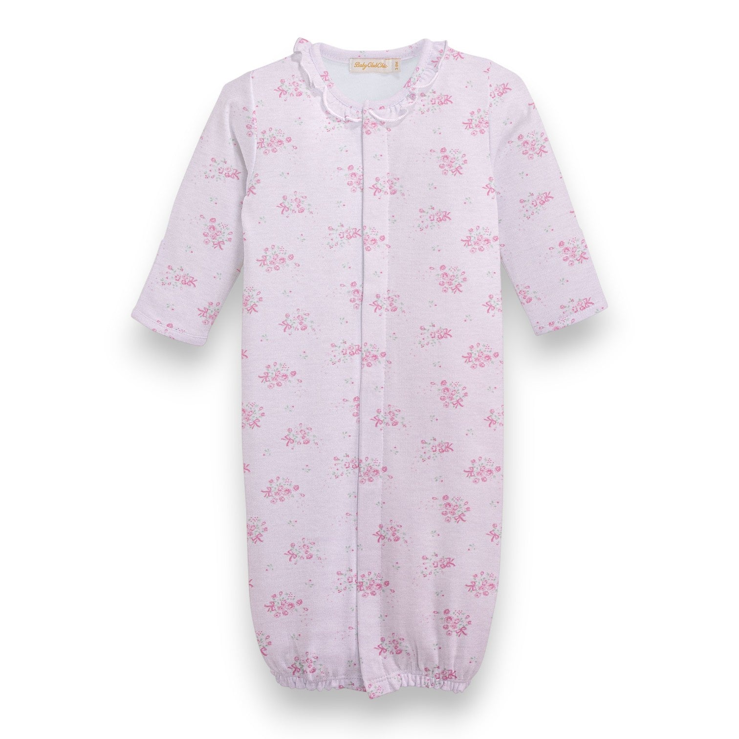 Baby Club Tiny Bunch of Roses Printed Pima Comv Gown W/Ruffle NIG004405 5308