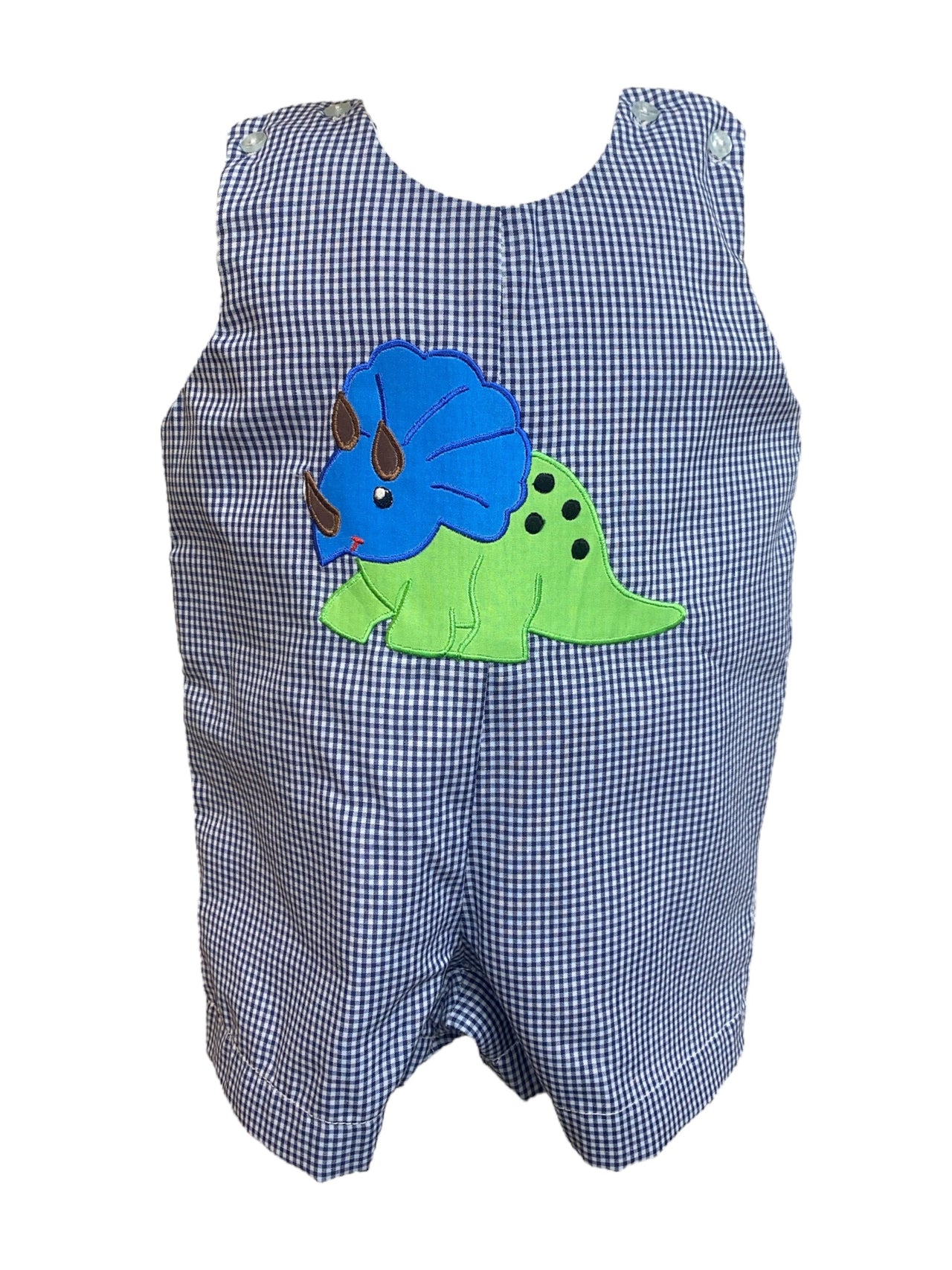 Rosalina Dino Romper Gingham Blue 5201