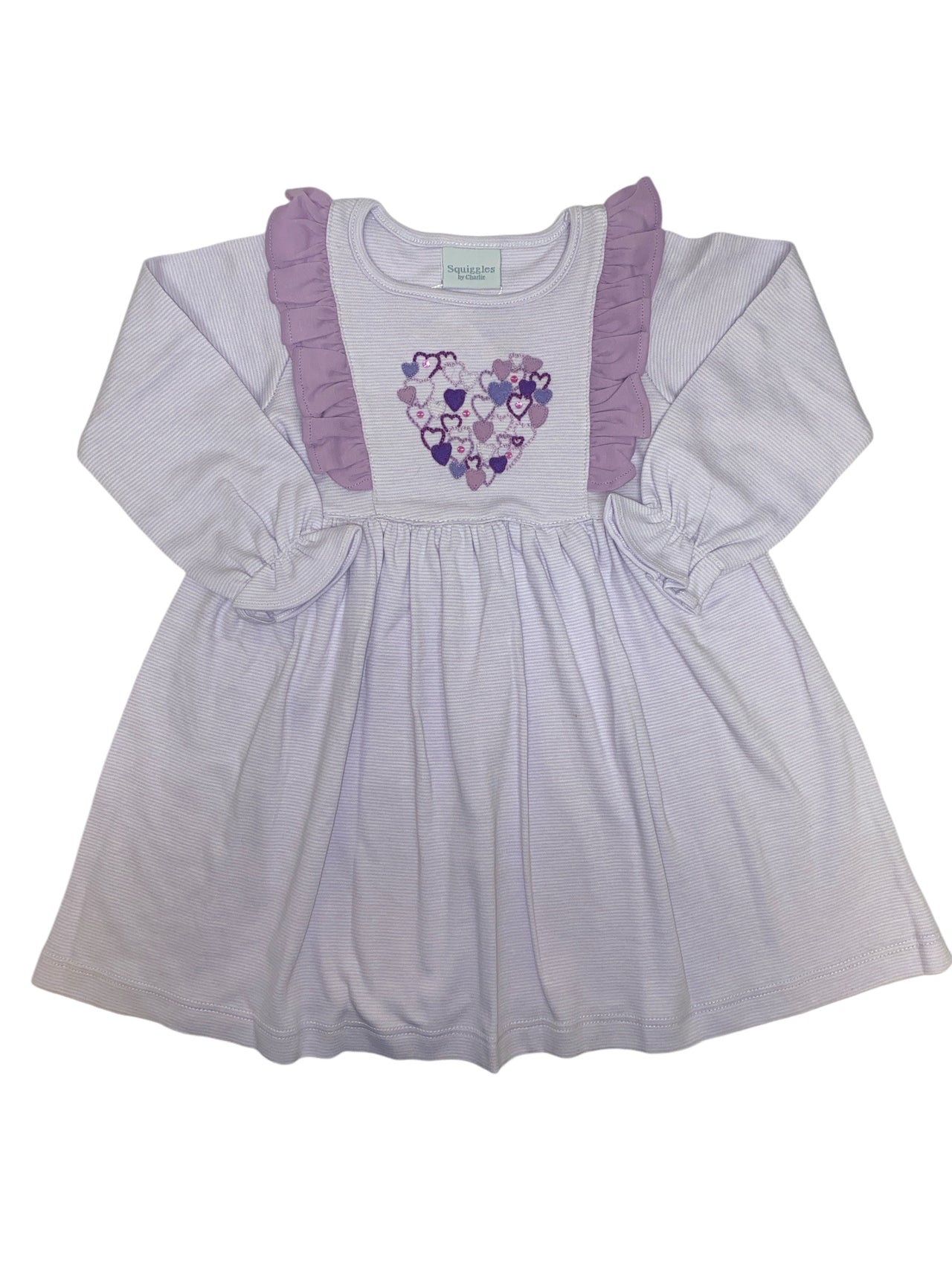 Squiggles Lavender Lovely Heart Dress W/25 Ruffles 316/153L 5110