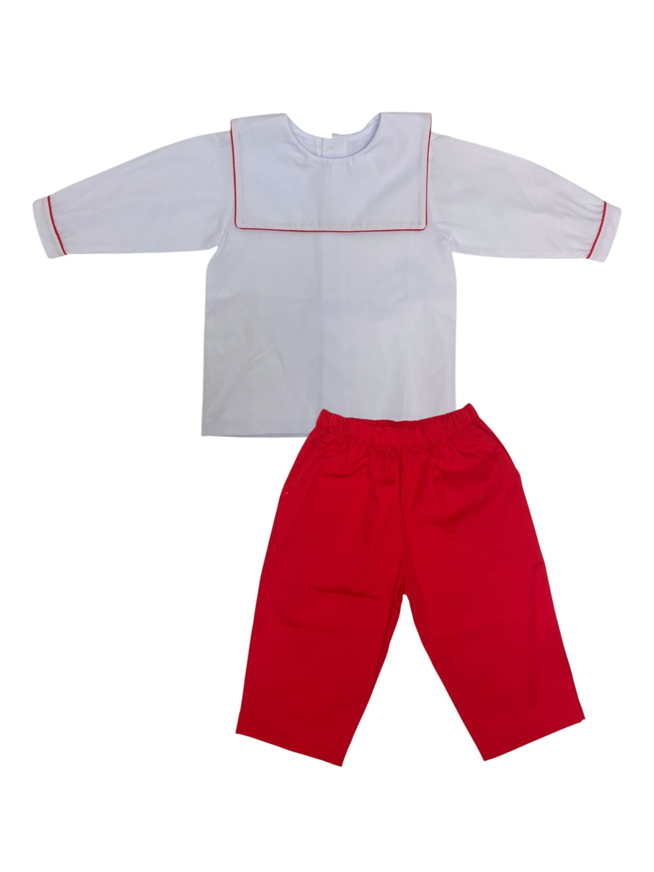 Auraluz Boy Suit White Long Sleeve Shirt W/Red Pants 5967 5109