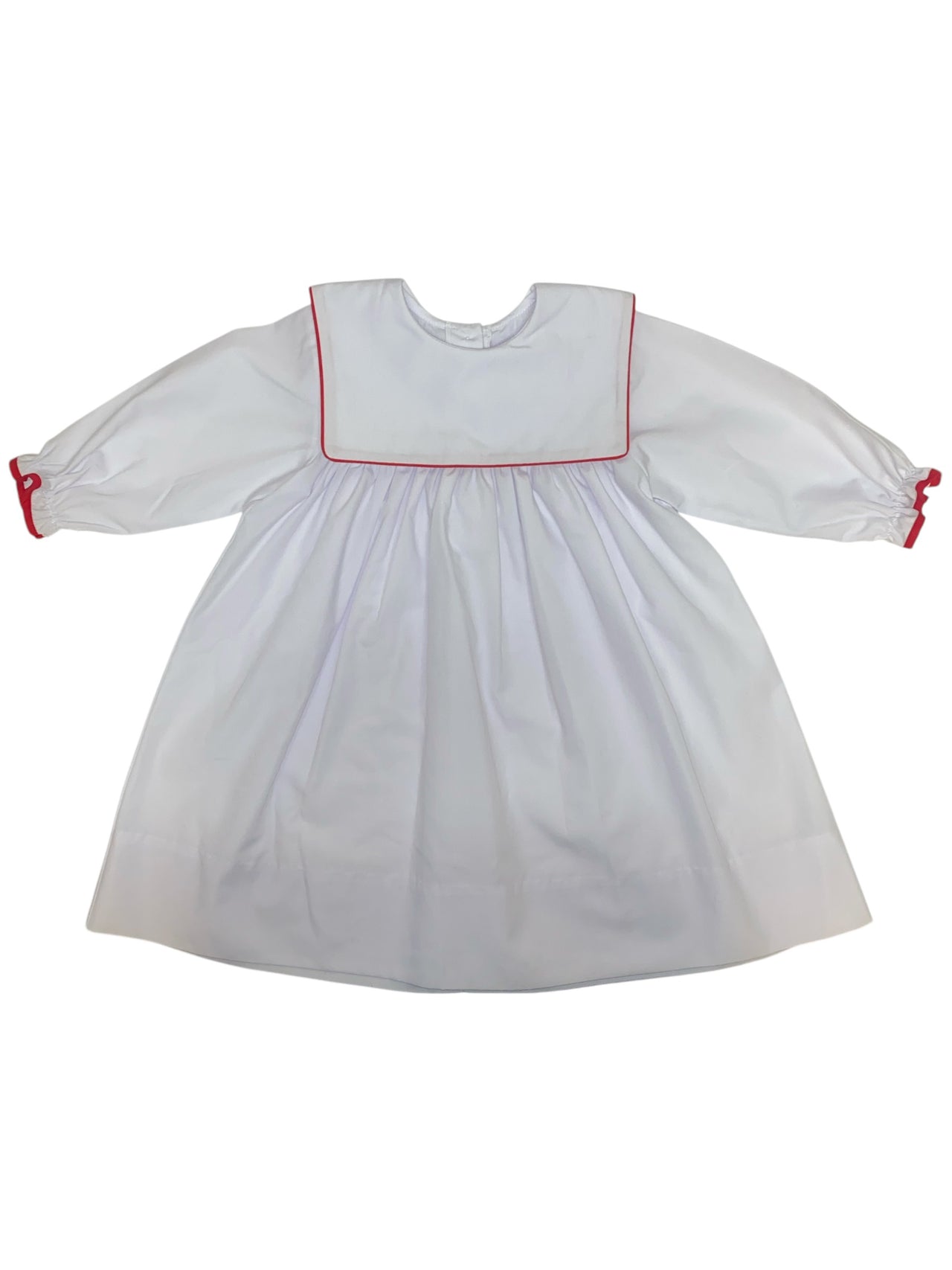 Auraluz White Dress W/Red Piping 2727 5109