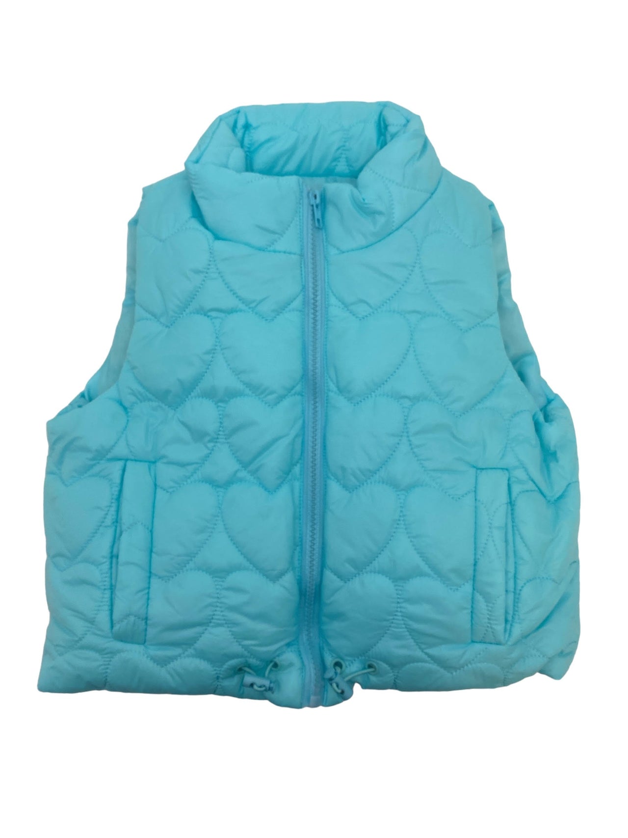 Love Daisy Heart Stitch Puffer Vest Aqua Blue LD45171 5108