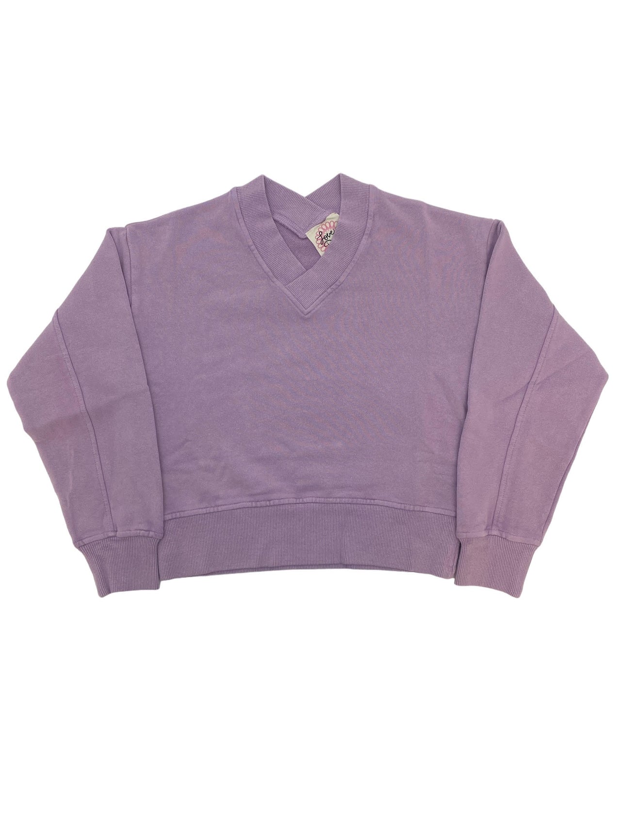 Love Daisy Double V Neck Sweat Top Lavender LD15673 5108