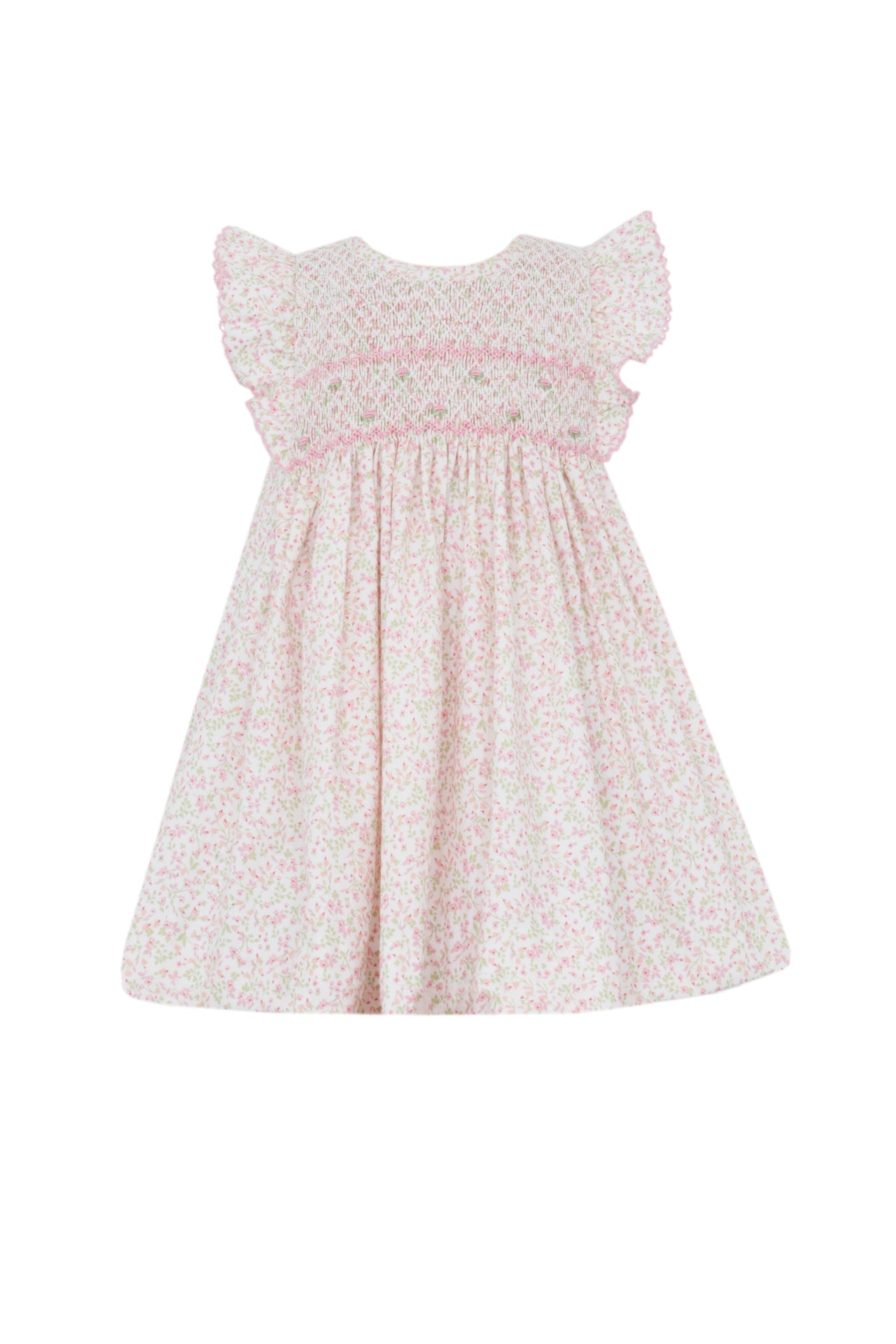 Petit Bebe Lily Pink floral Sleeveless Dress W/Ruffles 101D-MS25 5202